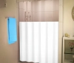Cortina de Box de banheiro PVC | Com visor liso 138x198cm Cor : BRANCO