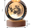 Luminária de mesa decorativa | Decoração esfera base de madeira cristal USB 