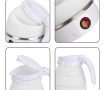 Chaleira elétrica dobrável jarra bule silicone 600w - 600ml portátil  | Jarra elétrica dobrável moderna