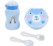 Pote marmita infantil  | Divisoria, talher, garrafa. Lancheira azul