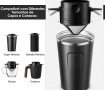 Mini coador portátil de café  | Reutilização em aço inox sem filtro
