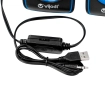 Caixa de som digital | Stereo vejode Q5 USB e P2 para computador. Cor: Azul.