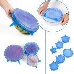 Kit 6 Super tampas de silicone | Tampas stresh silicone universal 