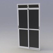 Porta de Correr 2 Folhas com Basculante