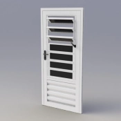 Porta de Giro 1 Folha com Basculante Superior/Veneziana Inferior