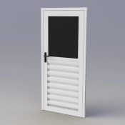 Porta de Giro 1 Folha Mista (Vidro + Veneziana)