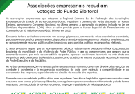 Nota de Rep�dio: Associa��es empresariais repudiam vota��o do Fundo Eleitoral