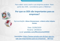 Webinar debate a import�ncia dos ODS para as empresas