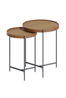 Conjunto de mesa lateral freijó/grafite