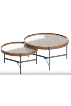 Conjunto de mesas off white/grafite