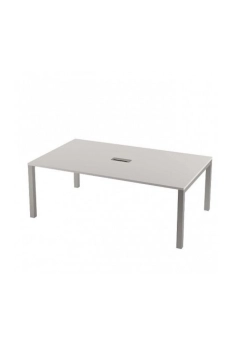 Mesa de reunião retangular pés metálicos U C/T