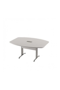 Mesa de reunião semi-oval pés metálicos C/T