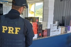 V&Iacute;DEO - Casal &eacute; flagrado com perfumes de luxo escondidos em carro na BR-101, em Joinville