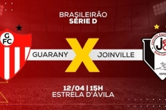 Guarany x Joinville: veja prov&aacute;veis escala&ccedil;&otilde;es e onde assistir ao vivo o jogo da S&eacute;rie D