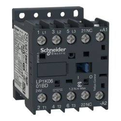 LP1K0601BD - Contator 6A 3P 1NF 24VCC - Schneider Electric 