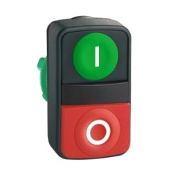 ZB5AL7341 - Cabeçote Botão Pulso Duplo Verde/Vermelho 22mm Faceado C/ Gravação I/O  - Schneider Electric 