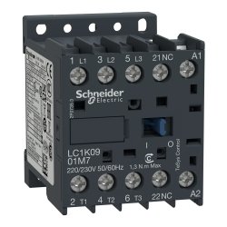 LC1K0901M7 - Contator 9A 3P 1NF 220VCA 50/60Hz - Schneider Electric