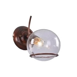Arandela Sphere Metal Marron com Vidro Transparente E27 - Tupiara
