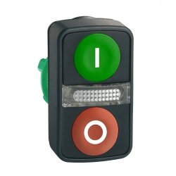 ZB5AW7A3741 - Cabeçote Botão  Pulso Duplo Verde/Vermelho 22mm Luminoso - Schneider Electric