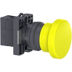XA2EC51 - Botão Cogumelo de Impulso D40 22mm 1NA Plástico Amarelo - Schneider Electric