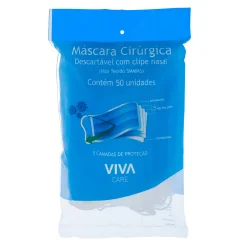 Máscara Cirúrgica Descartável - Pacote com 50 UN | VIVA