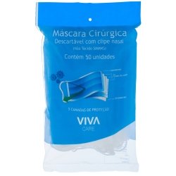 Máscara Cirúrgica Descartável - Kit com 50 Un