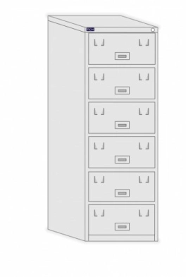 Arquivo de aço seis gavetas