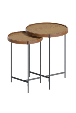 Conjunto de mesa lateral freijó/grafite