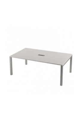 Mesa de reunião retangular pés metálicos U C/T