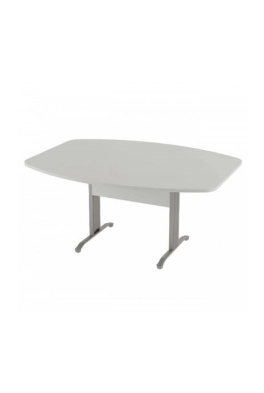 Mesa de reunião semi-oval pés metálico