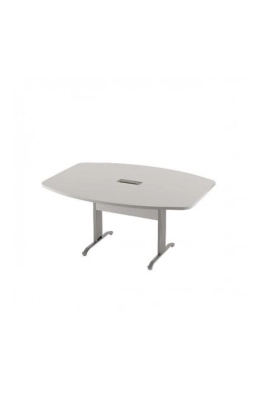 Mesa de reunião semi-oval pés metálicos C/T