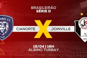 Cianorte x Joinville: veja prov&aacute;veis escala&ccedil;&otilde;es e onde assistir ao vivo o jogo da S&eacute;rie D