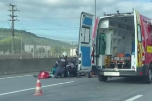 Motociclista e pedestre morrem em grave acidente na BR-280 em Guaramirim