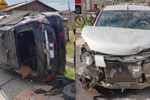 Colis&atilde;o deixa quatro adultos e uma crian&ccedil;a feridos em Araquari