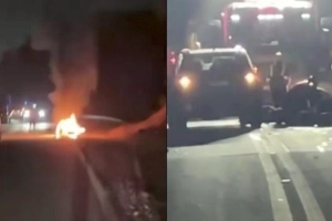 Ap&oacute;s motocicleta pegar fogo, motorista morre em grave acidente na BR-280 em Jaragu&aacute; do Sul