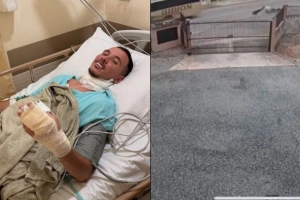 Motociclista &eacute; internado ap&oacute;s ser arrastado pelo pesco&ccedil;o por fios soltos em Joinville