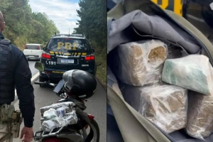 Fiscaliza&ccedil;&atilde;o policial revela mochila cheia de drogas na BR-280, em Mafra