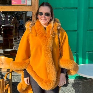 Poncho em Cashmere Caramelo | BOREAL