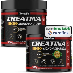 Kit 02 Creatinas 300g Monohidratada 100% Creatina PURA  Tem Vida