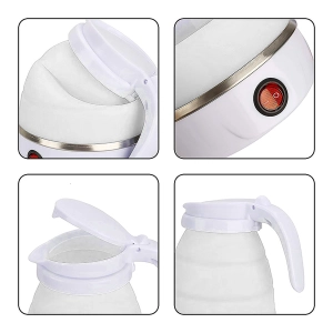 Chaleira elétrica dobrável jarra bule silicone 600w - 600ml portátil  | Jarra elétrica dobrável moderna