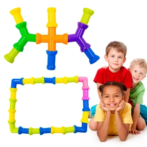 Brinquedo de montar interativo | Blocos de montar, tubos canos pequenos