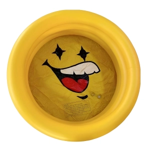 Piscina inflável redonda 90 litros | Piscina feliz infantil de carinha.