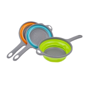 Escorredor de silicone | Escorredor dobrável de alimentos