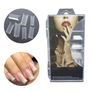 Unha de gel 100 tips curvatura C  | Porcelana, alongamento, acrigel