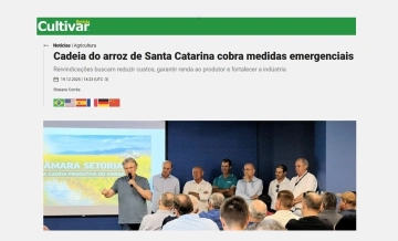 Cadeia do arroz de SC cobre medidas emergenciais