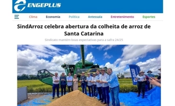 SindArroz celebra abertura da colheita de arroz de Santa Catarina