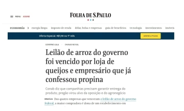 Leilão de arroz do governo foi vencido por loja de queijos