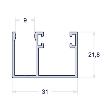 TRILHO INFERIOR HORIZONTAL