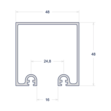 TRILHO SUPERIOR HORIZONTAL