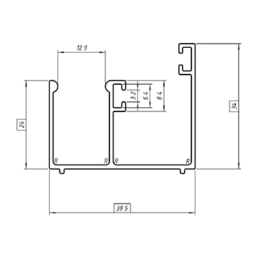 TRILHO INFERIOR HORIZONTAL ABA INTERNA MAIOR